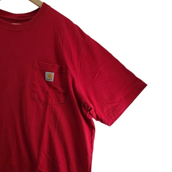 CARHARTT Pocket Tee Shirt Men's Red XL Tall Graphic Short Sleeve TShirt - Picture 1 of 4